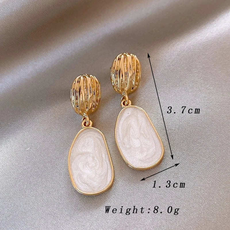 Jasmine | Vintage Enamel Oval Drop Earrings