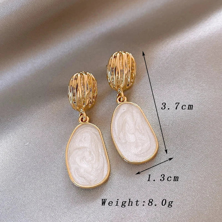 Jasmine | Vintage Enamel Oval Drop Earrings