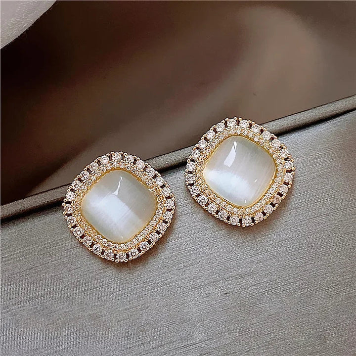 Aman | Opal And CZ Crystal Stud Earrings