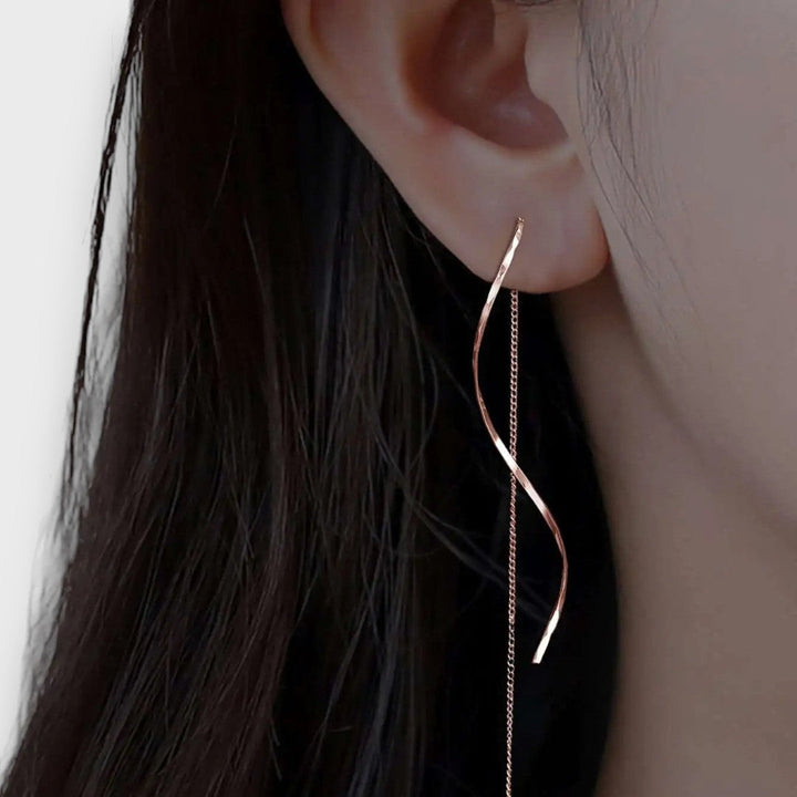Maxene | Long Wave-Shaped Earrings