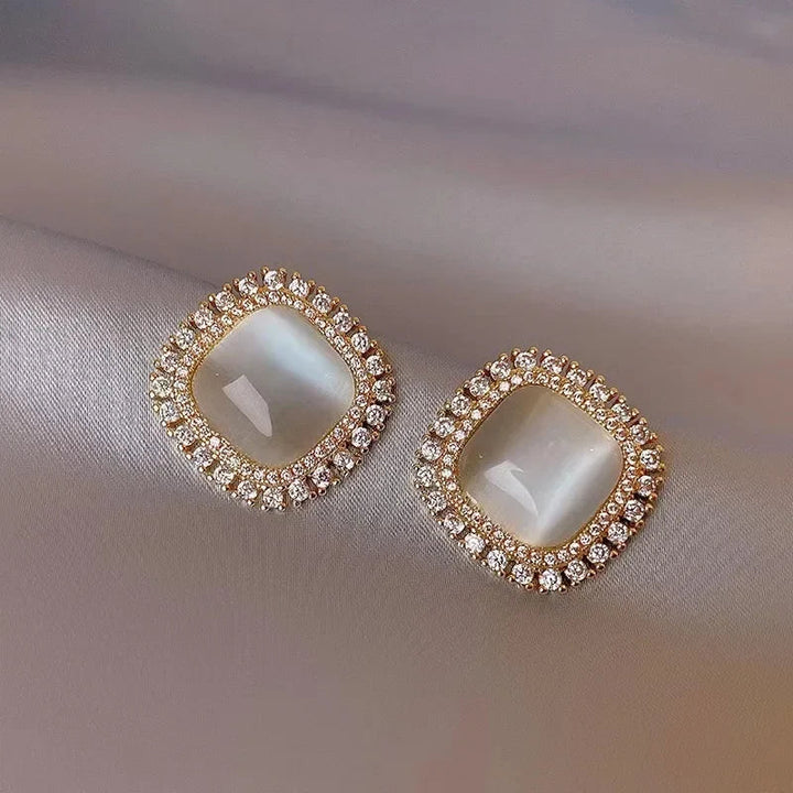 Aman | Opal And CZ Crystal Stud Earrings