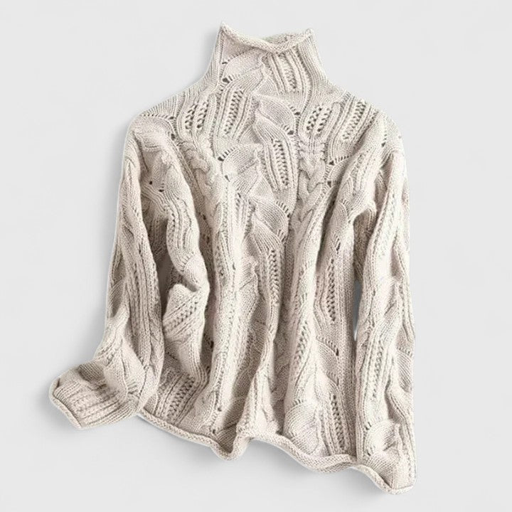 Cindy | Delicate Cable Knit Turtleneck