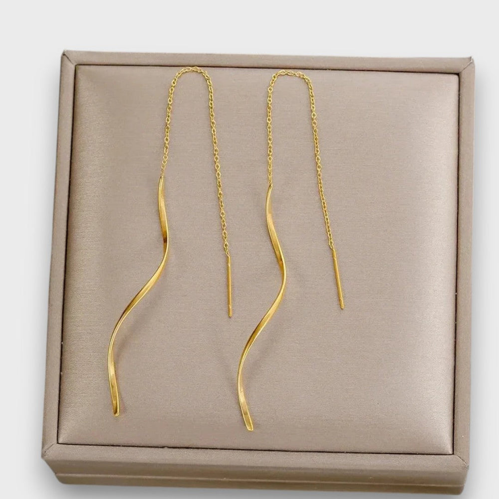 Maxene | Boucles d'oreilles longues ondulées