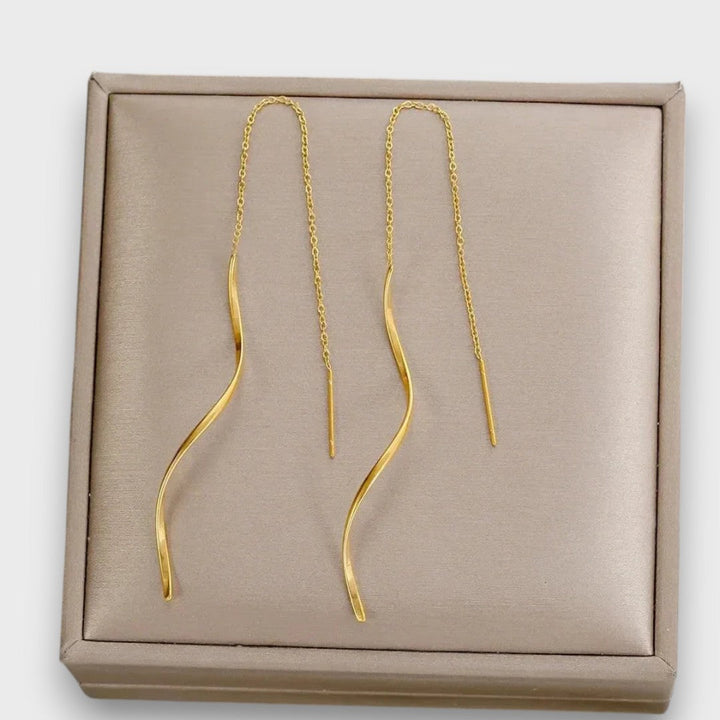 Maxene | Long Wave-Shaped Earrings