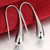 Lotus | Silver Water Drop Hoop Earrings