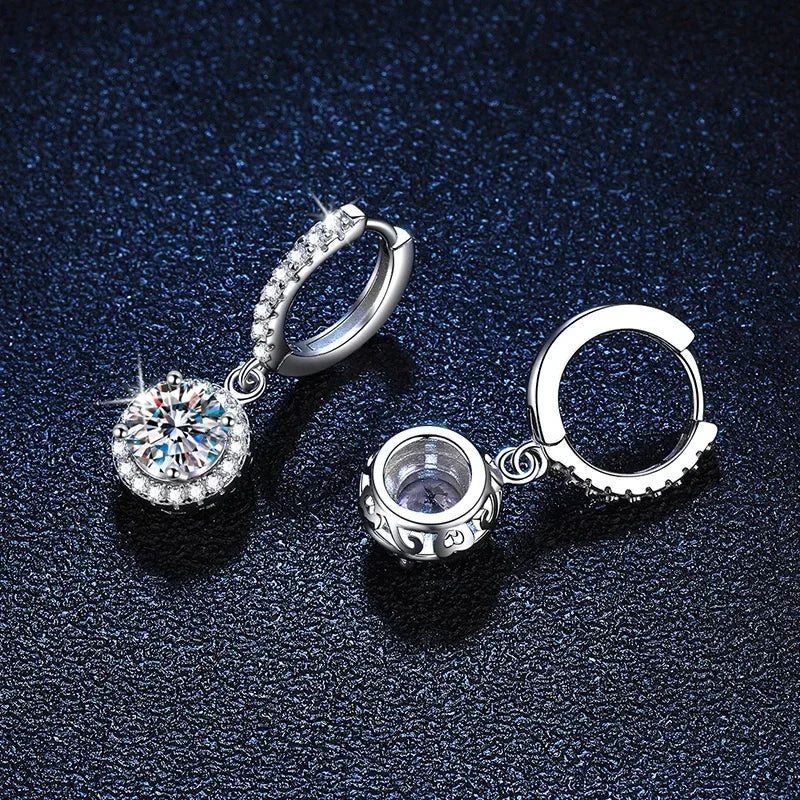 Anoushka | Silver 1 Carat Moissanite Earrings