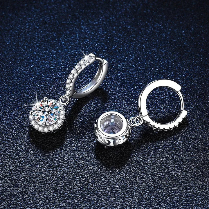 Anoushka | Silver 1 Carat Moissanite Earrings