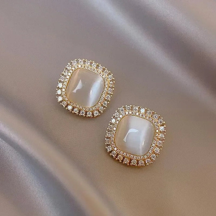 Aman | Opal And CZ Crystal Stud Earrings