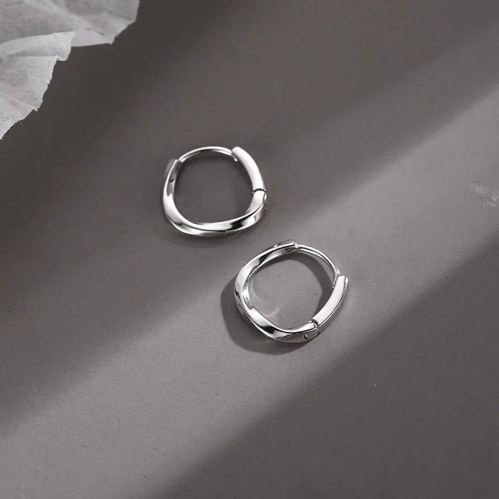 Thara | Silver Round Inlaid Earrings
