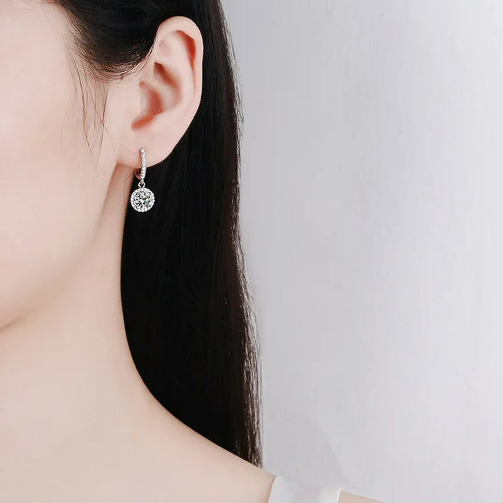 Anoushka | Silver 1 Carat Moissanite Earrings