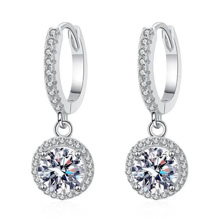 Anoushka | Silver 1 Carat Moissanite Earrings