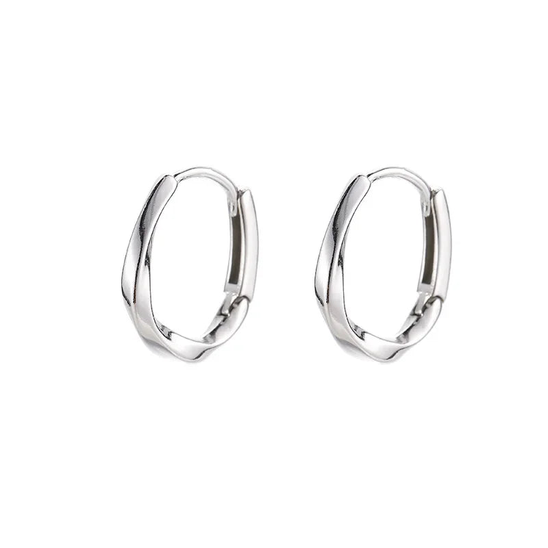 Thara | Silver Round Inlaid Earrings