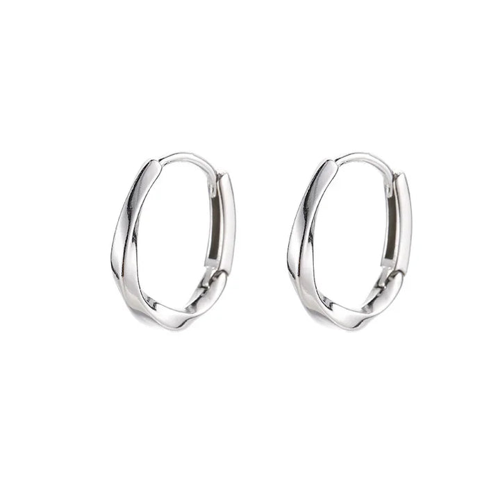 Thara | Silver Round Inlaid Earrings