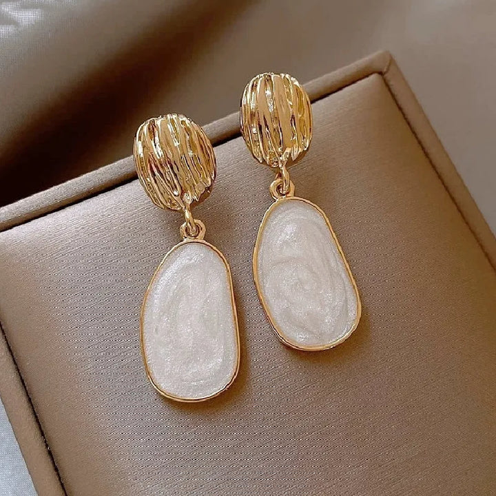 Jasmine | Vintage Enamel Oval Drop Earrings