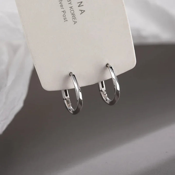 Thara | Silver Round Inlaid Earrings