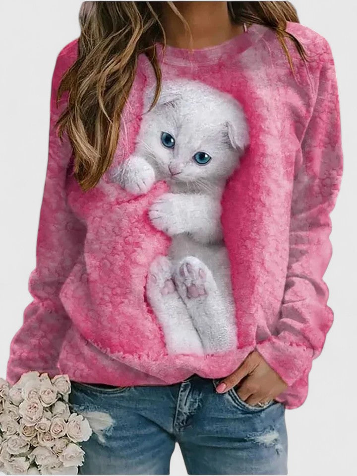 Harmony | Cozy Kitten Print Sweater