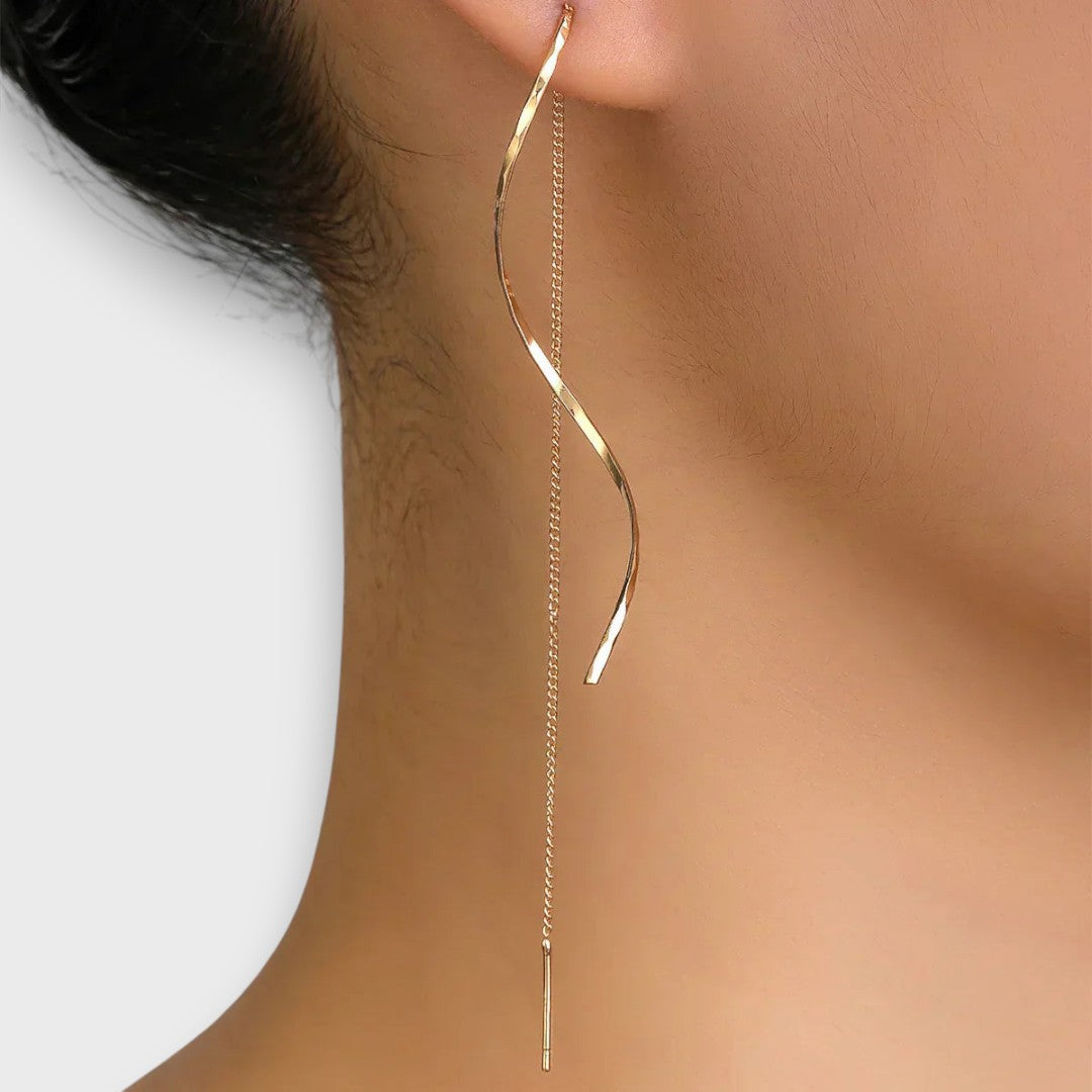 Maxene | Long Wave-Shaped Earrings