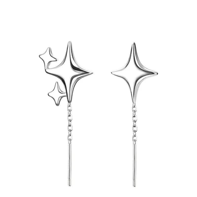Mikaella | Silver Star Chain Earrings