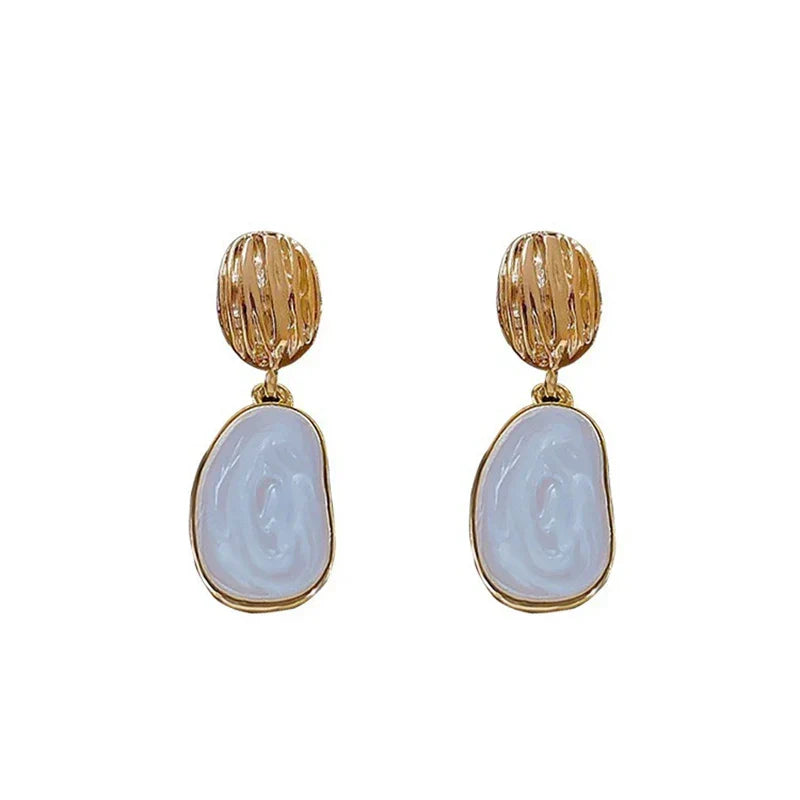 Jasmine | Vintage Enamel Oval Drop Earrings