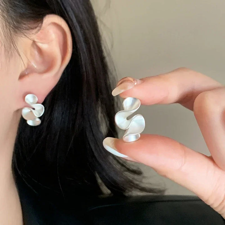 Sabrin | Silver 18K Gold Flower Stud Earrings