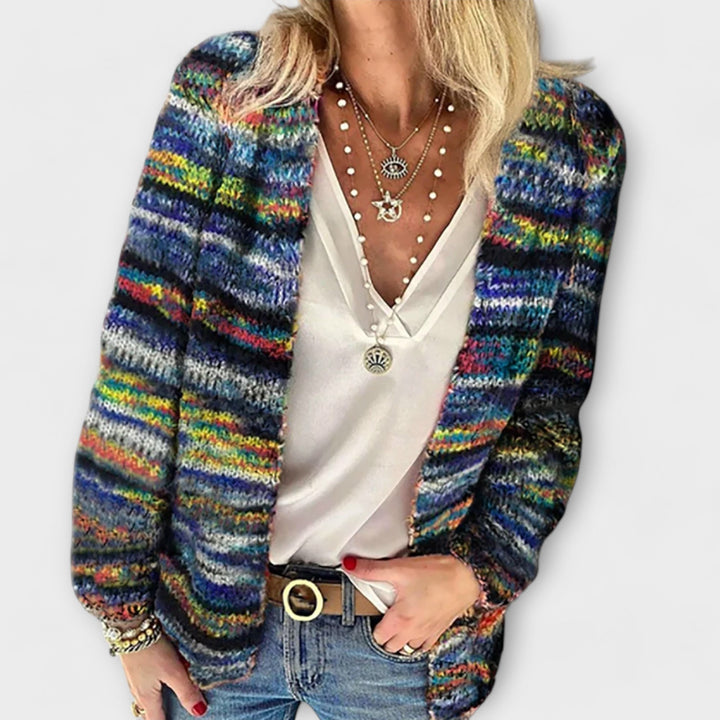 Kaylee | Cardigan en maille rayé coloré