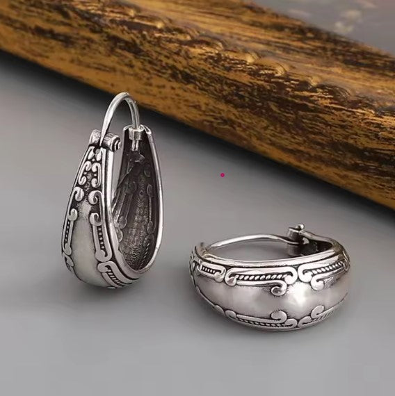Silver | Silver Vintage Mandala Earrings