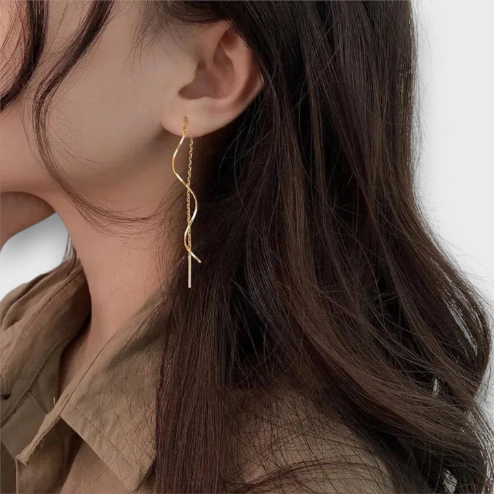 Maxene | Long Wave-Shaped Earrings