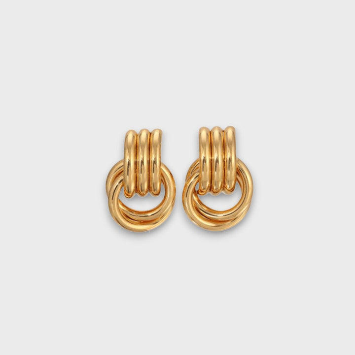 Nela | Knot Earrings In Gold-Plated Filigree