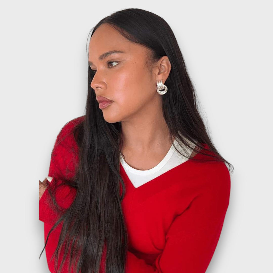 Nela | Knot Earrings In Gold-Plated Filigree