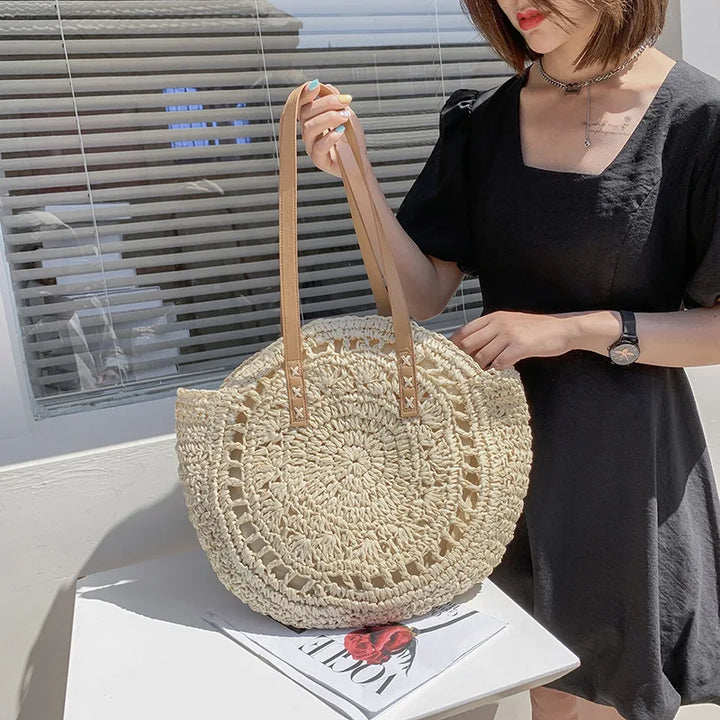 Malena | Round Woven Handbag