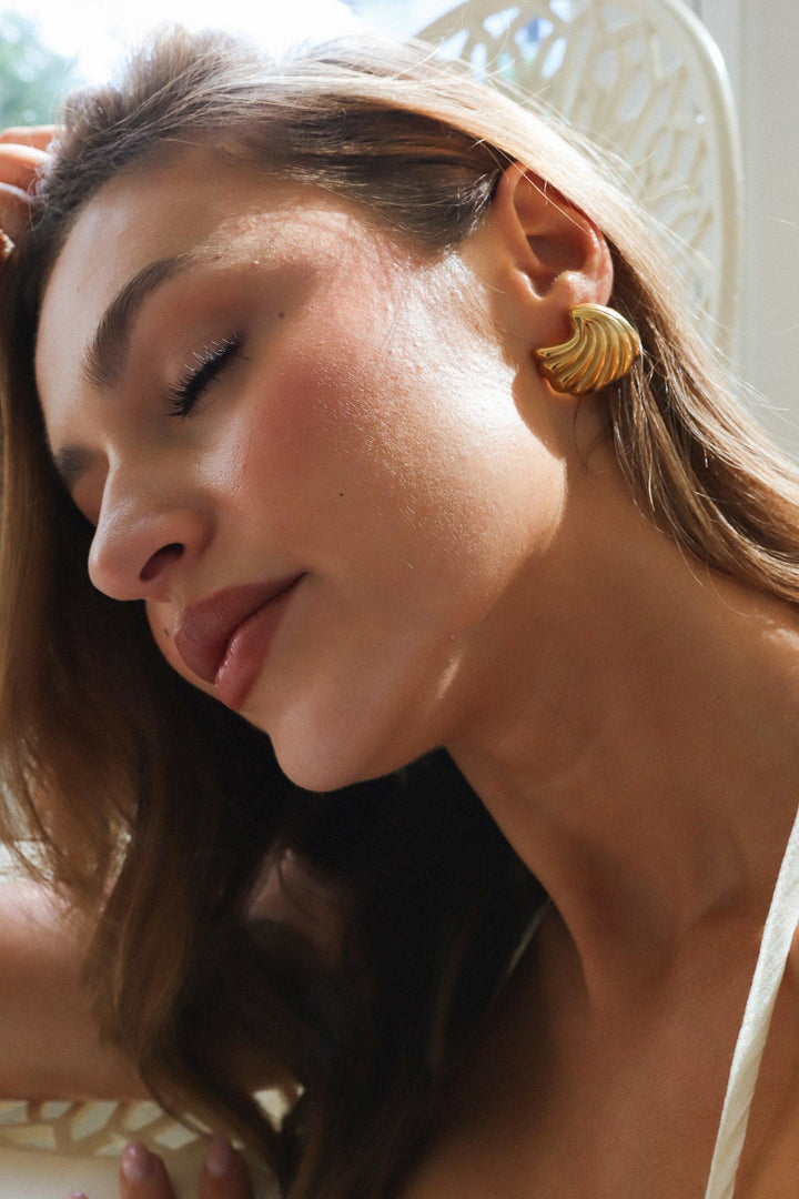 Kasey | Gold Shell Earrings