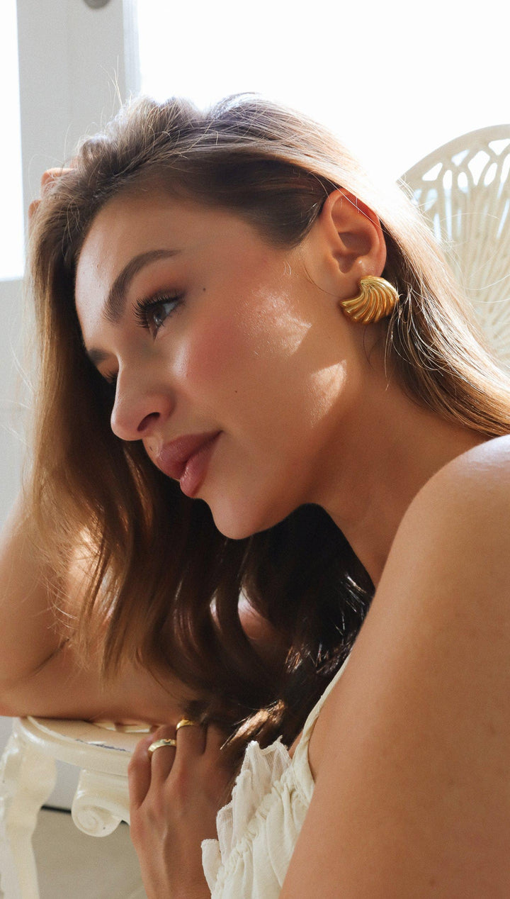 Kasey | Gold Shell Earrings