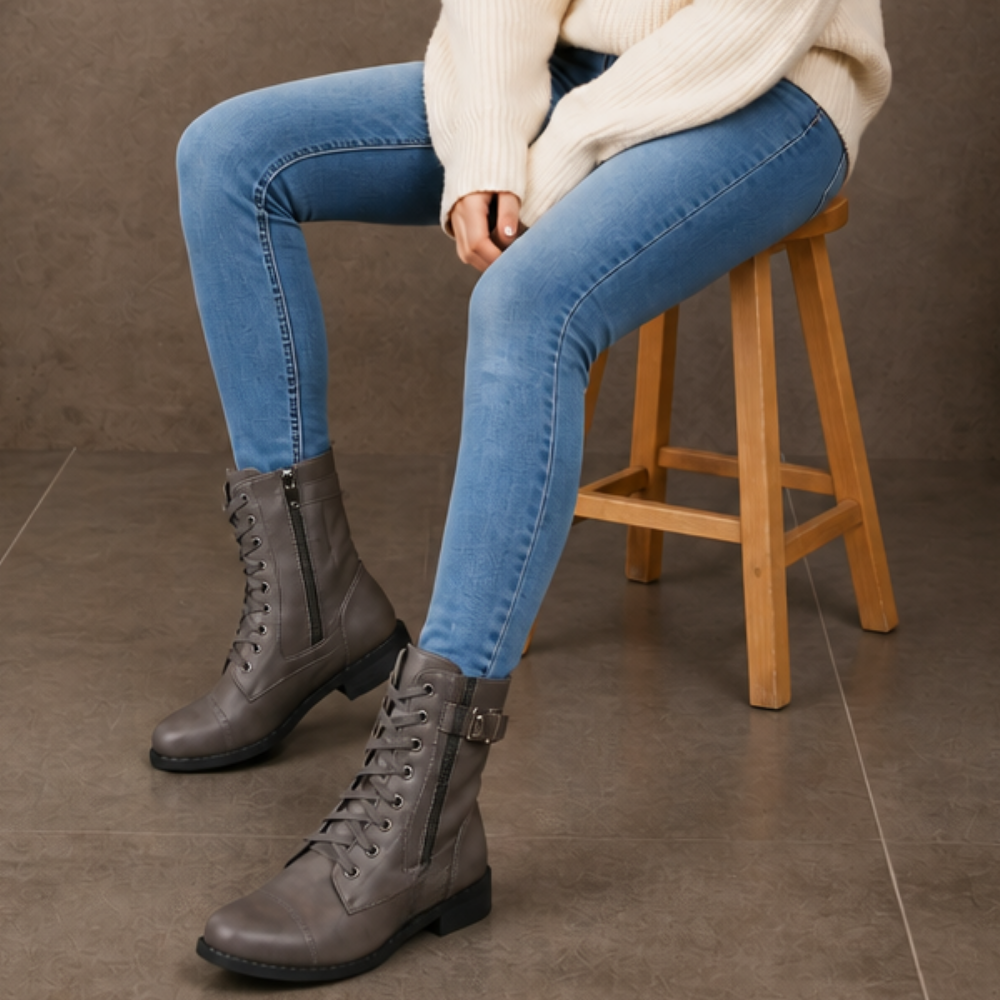 Wrenlee | Bottines à bout rond et fermeture zippée latérale