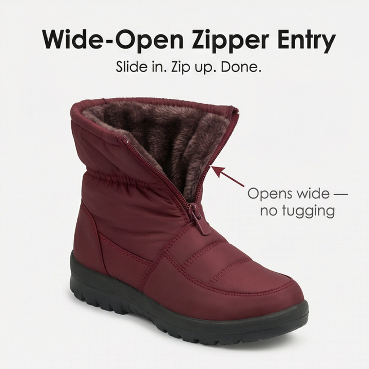 Winry | Waterproof Faux Fur-Lined Zip-Up Ankle Winter Boots