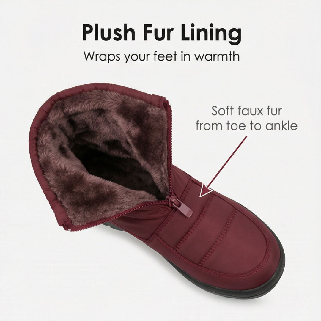 Winry | Waterproof Faux Fur-Lined Zip-Up Ankle Winter Boots