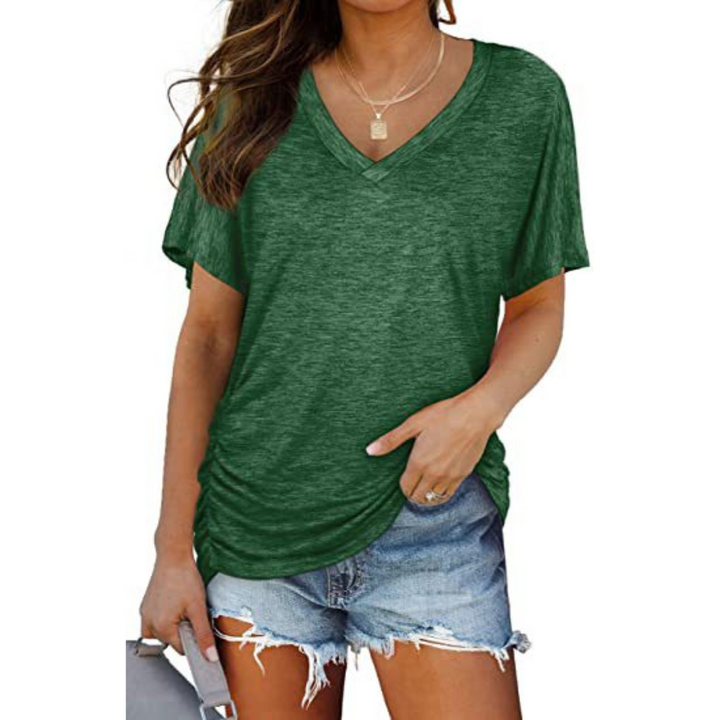 Aveline | Classic V-Neck Loose Fit Shirt