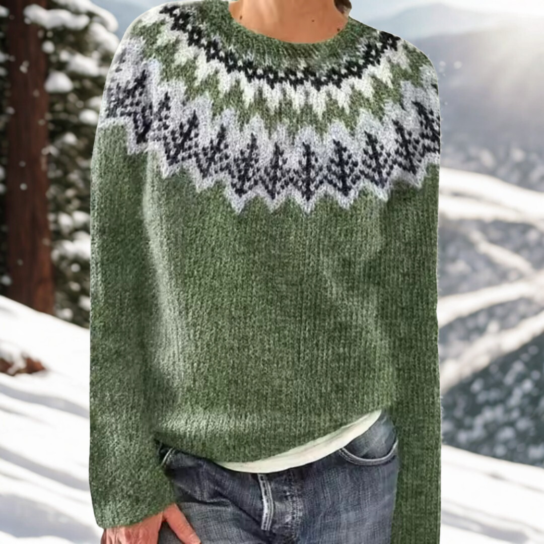 Julie | Nordic Knit Sweater With Winter Pattern