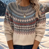 Lorraine | Fair Isle Knit Sweater With Patterned Yoke