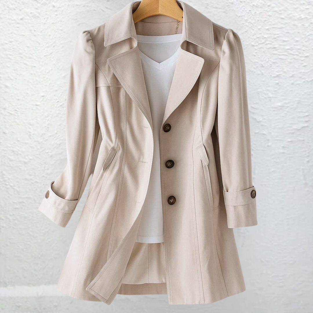 Olivia Elegant Vintage Summer Coat - Beige