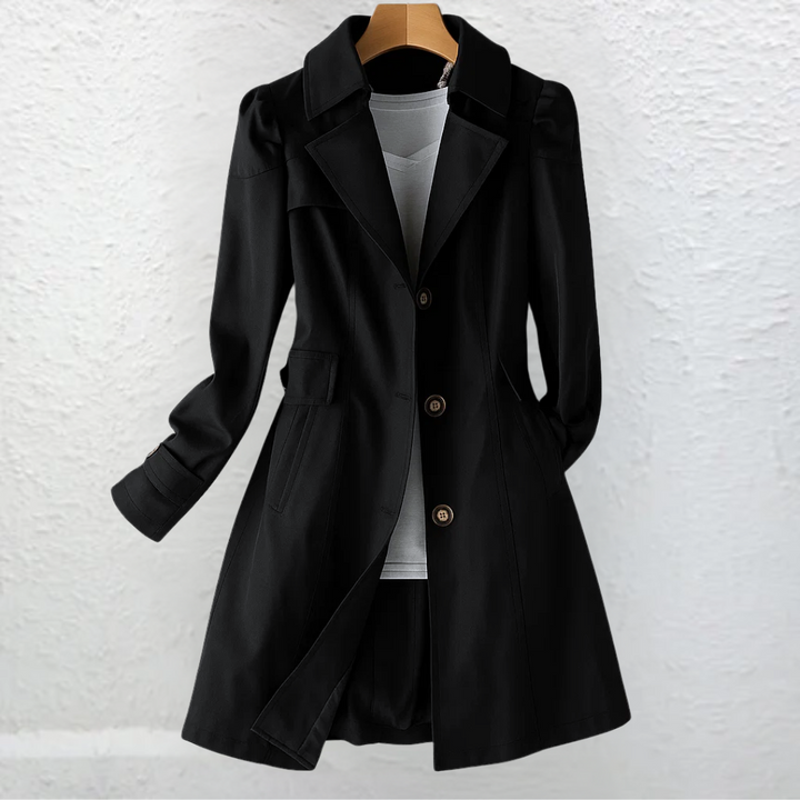 Olivia Elegant Vintage Summer Coat - Black