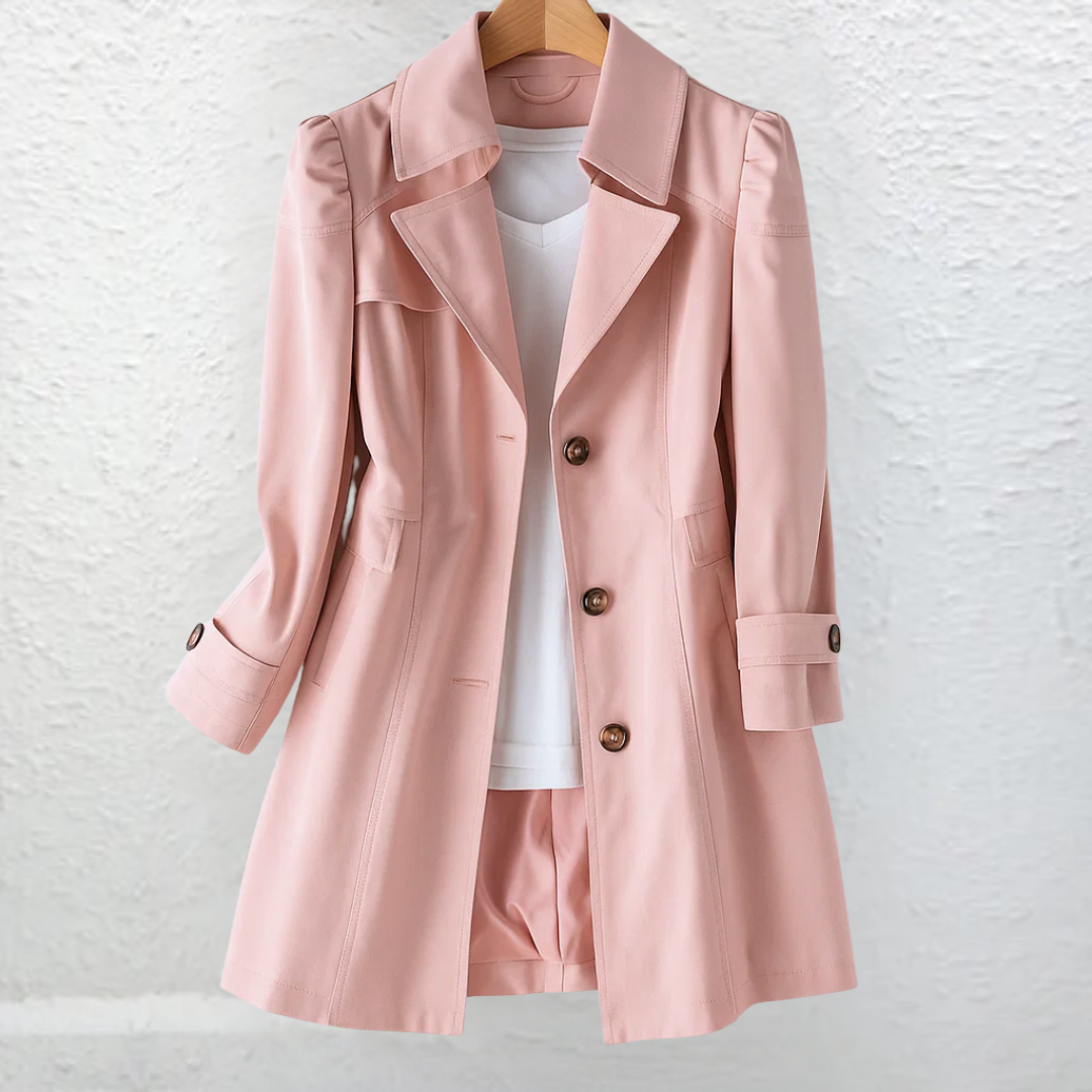 Olivia Elegant Vintage Summer Coat - Pink