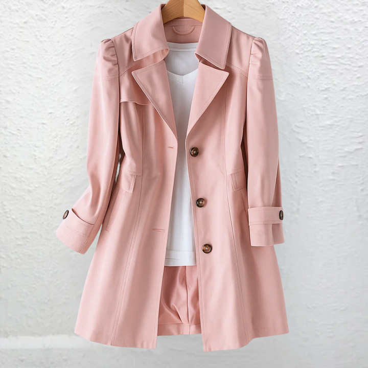 Olivia Elegant Vintage Summer Coat - Pink