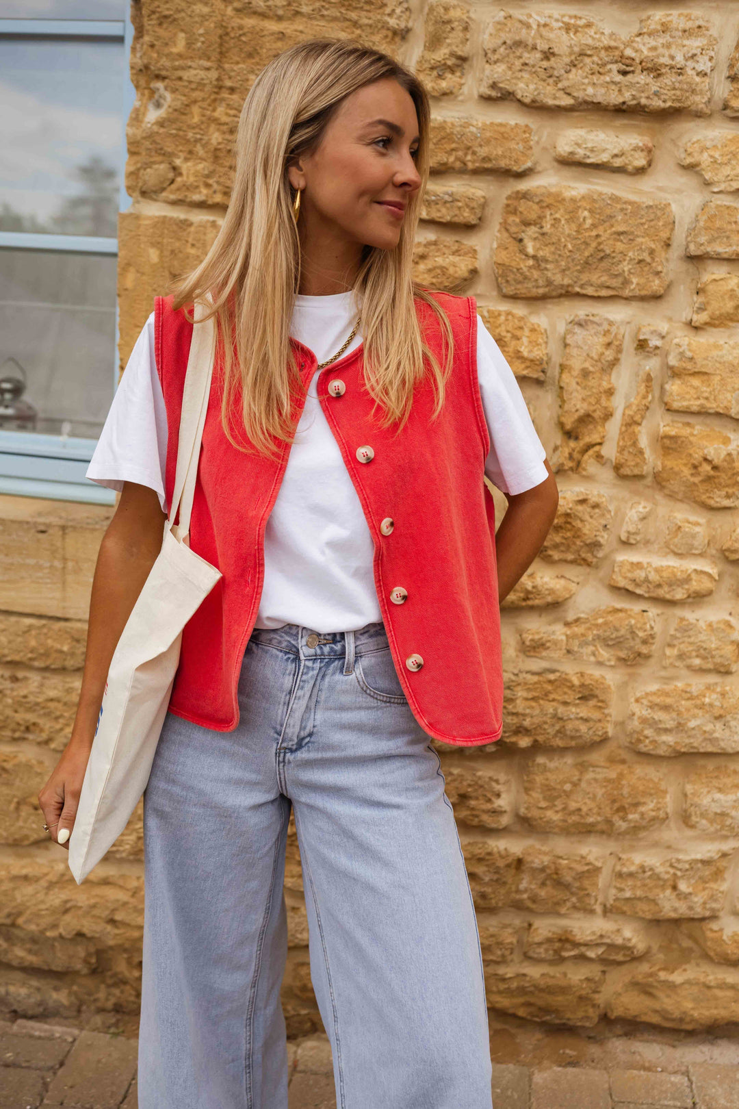 Muriel | Vintage Button-Front Sleeveless Waistcoat