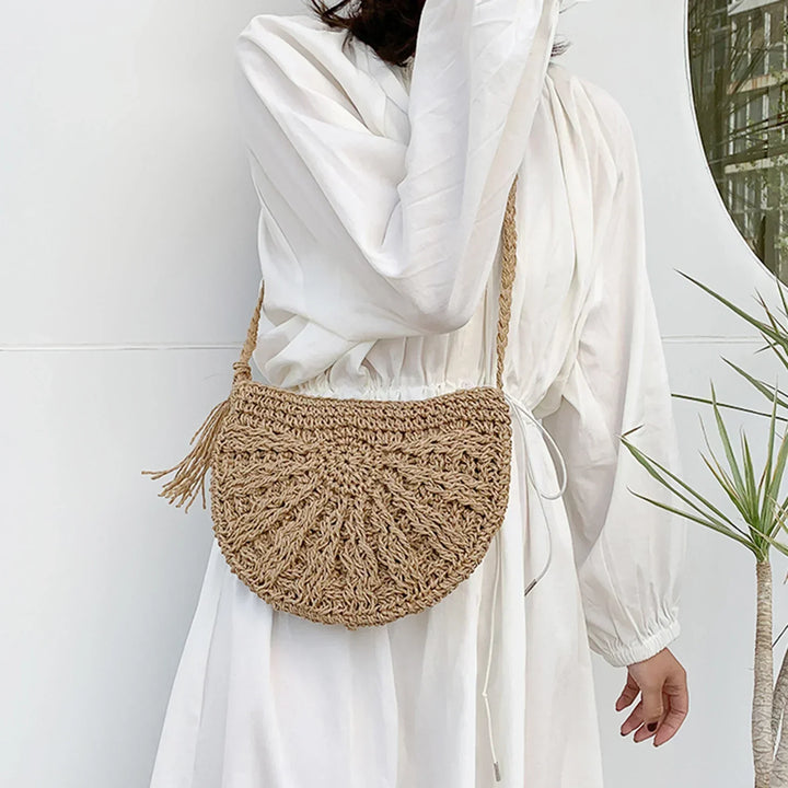Leora | Crocheted Shoulder Bag In Bohemian Style