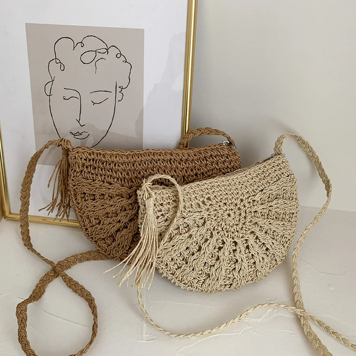 Leora | Crocheted Shoulder Bag In Bohemian Style