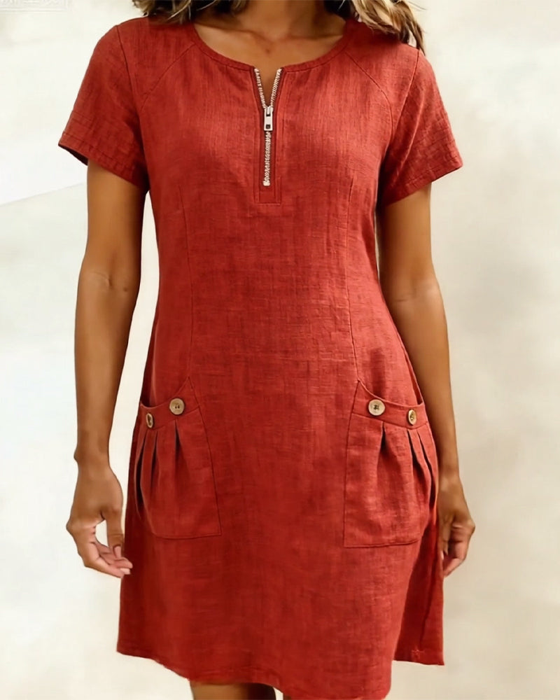 Leliana Elegant Everyday Dress in Red