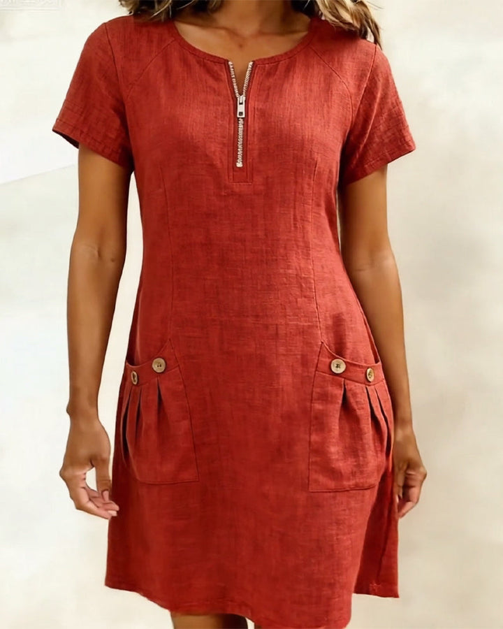 Leliana Elegant Everyday Dress in Red