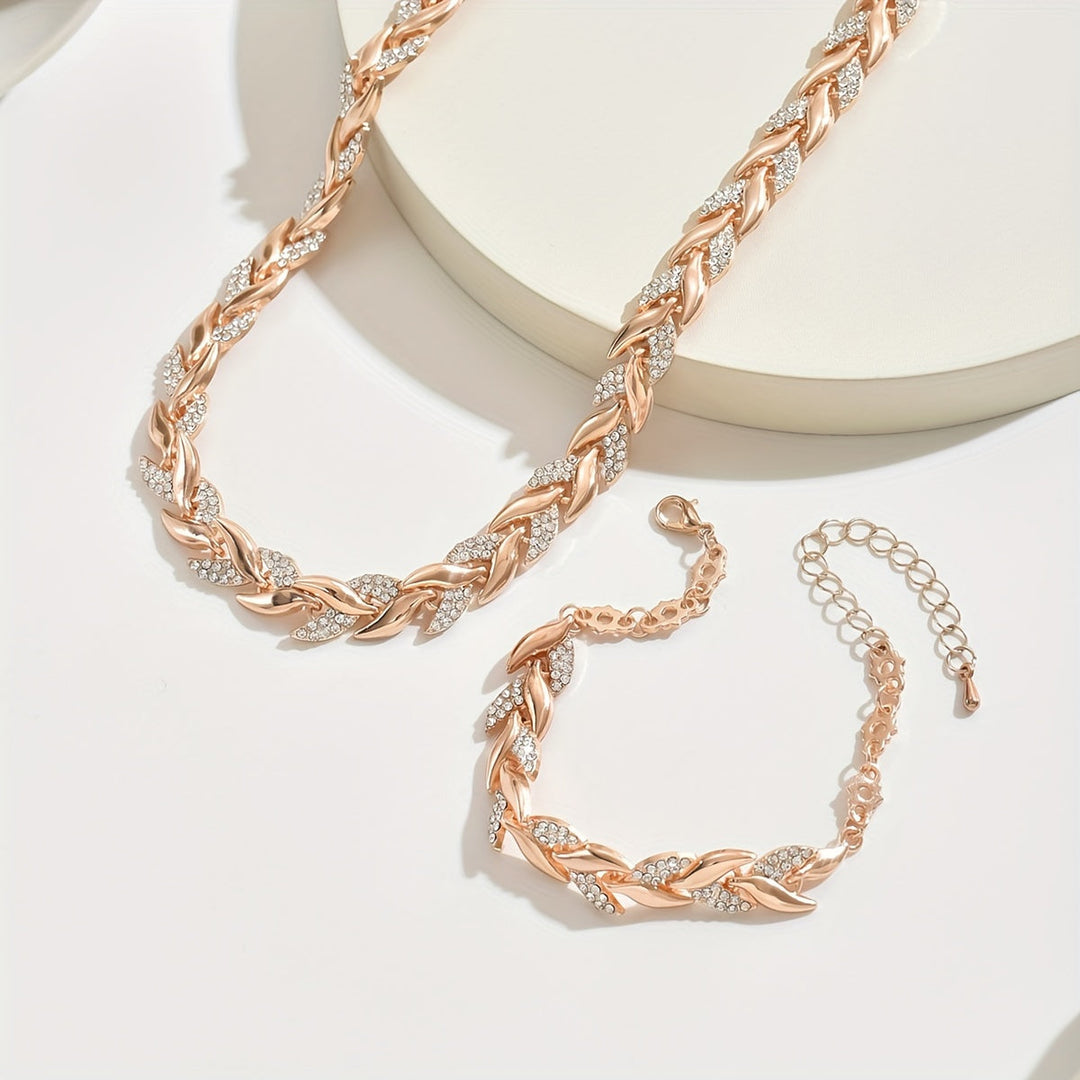 Claudine | Crystal Necklace and Bracelet Set