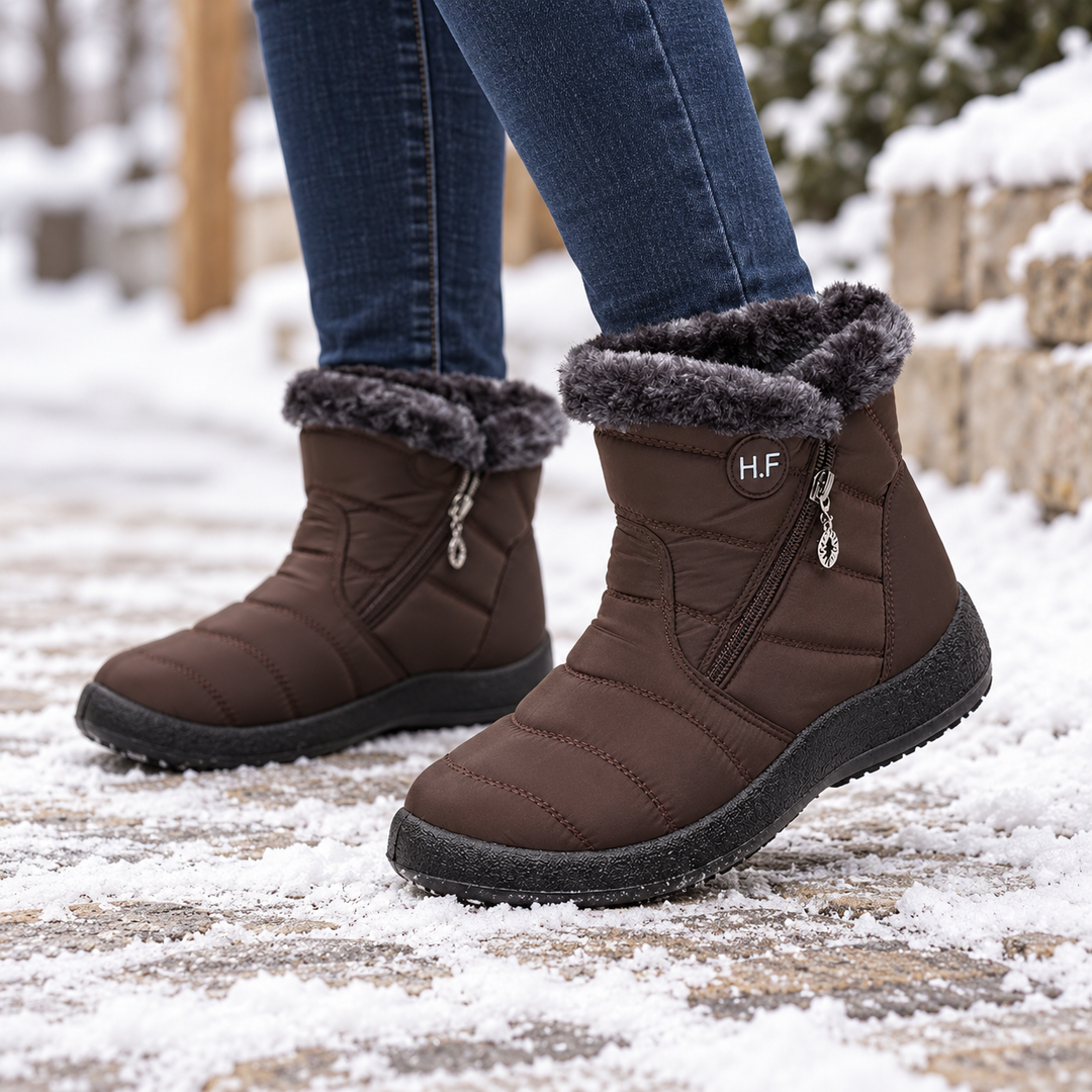 Seija | Plush-Lined Zipper Ankle Boots
