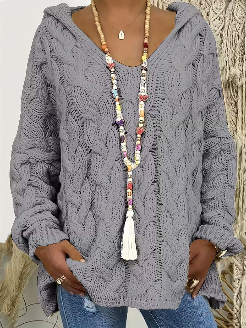 Lydia | Pull à capuche en grosse maille